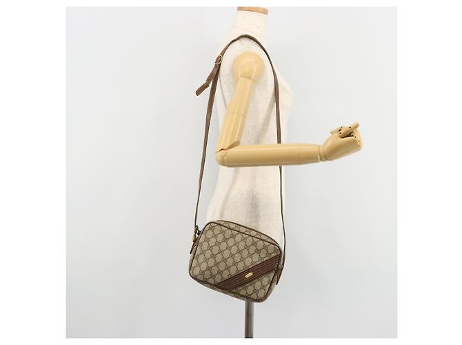 Borsa a tracolla GUCCI GG Supreme PVC Beige Oro Auth BA13033 D'oro - vista 23