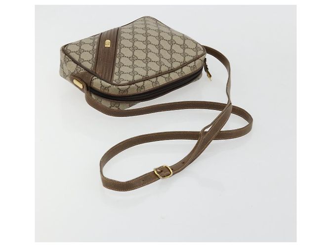 Borsa a tracolla GUCCI GG Supreme PVC Beige Oro Auth BA13033 D'oro - vista 7