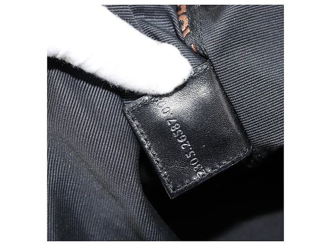 Borsa a Spalla FENDI Nylon Nero Oro Auth 180024 D'oro - vista 12