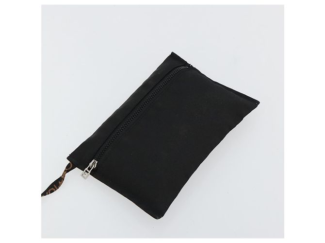 Borsa a Spalla FENDI Nylon Nero Oro Auth 180024 D'oro - vista 19
