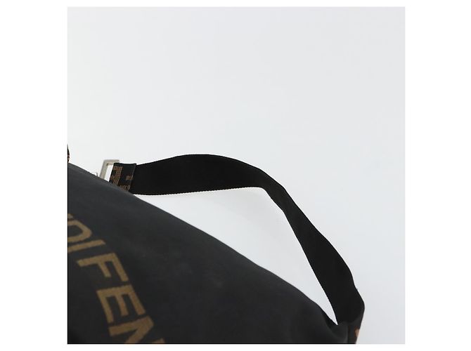 Borsa a Spalla FENDI Nylon Nero Oro Auth 180024 D'oro - vista 8