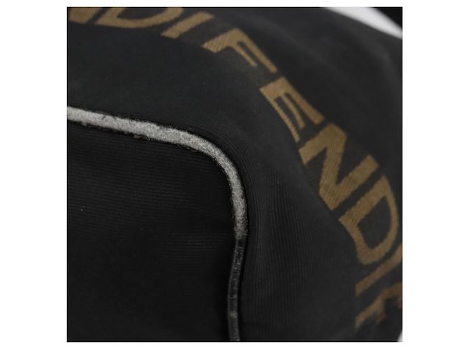 Borsa a Spalla FENDI Nylon Nero Oro Auth 180024 D'oro - vista 9