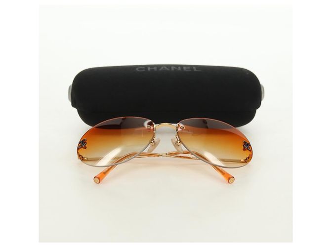 Gafas de sol CHANEL metal Orange CC Auth yk20403SAM Naranja - vista 12