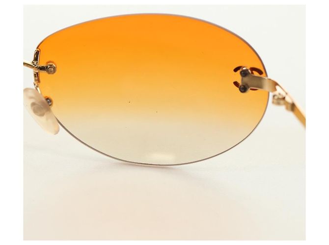 Gafas de sol CHANEL metal Orange CC Auth yk20403SAM Naranja - vista 21