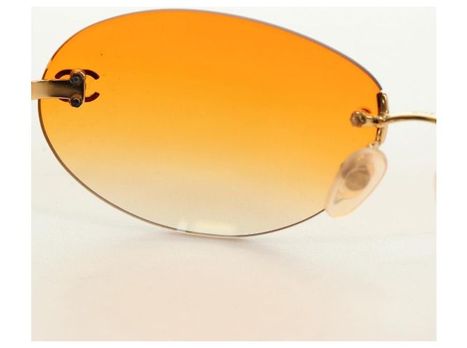 Gafas de sol CHANEL metal Orange CC Auth yk20403SAM Naranja - vista 23