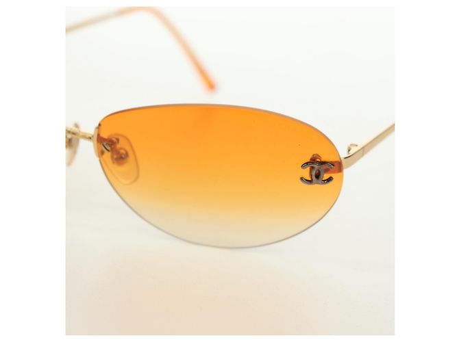 Gafas de sol CHANEL metal Orange CC Auth yk20403SAM Naranja - vista 8
