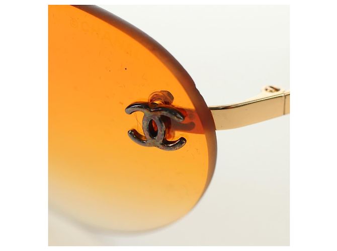 Gafas de sol CHANEL metal Orange CC Auth yk20403SAM Naranja - vista 9