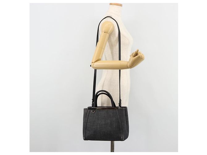 Borsa FENDI 2 JOURS Denim 2way Blu Argento Auth ka4513 - vista 25