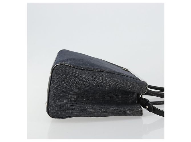 Borsa FENDI 2 JOURS Denim 2way Blu Argento Auth ka4513 - vista 3