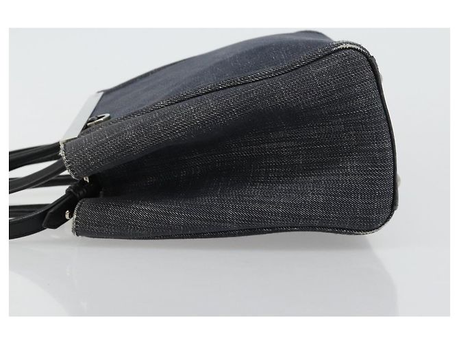 Borsa FENDI 2 JOURS Denim 2way Blu Argento Auth ka4513 - vista 4