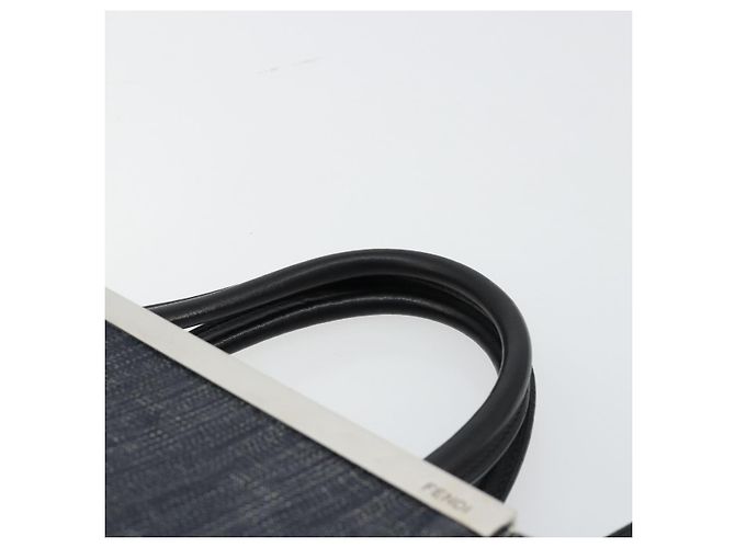 Borsa FENDI 2 JOURS Denim 2way Blu Argento Auth ka4513 - vista 8