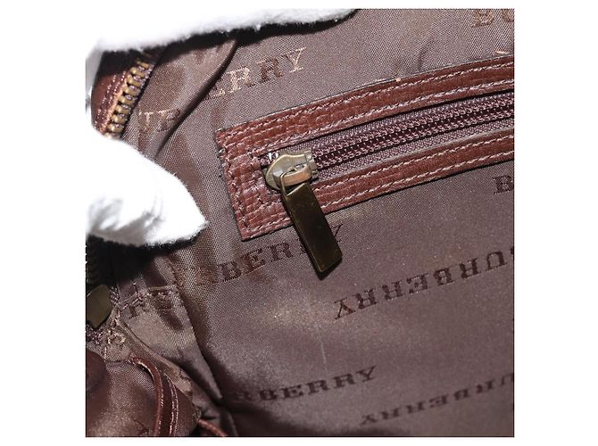 Borsa a mano BURBERRY in pelle 2way Marrone Oro Auth BA13168 D'oro - vista 21