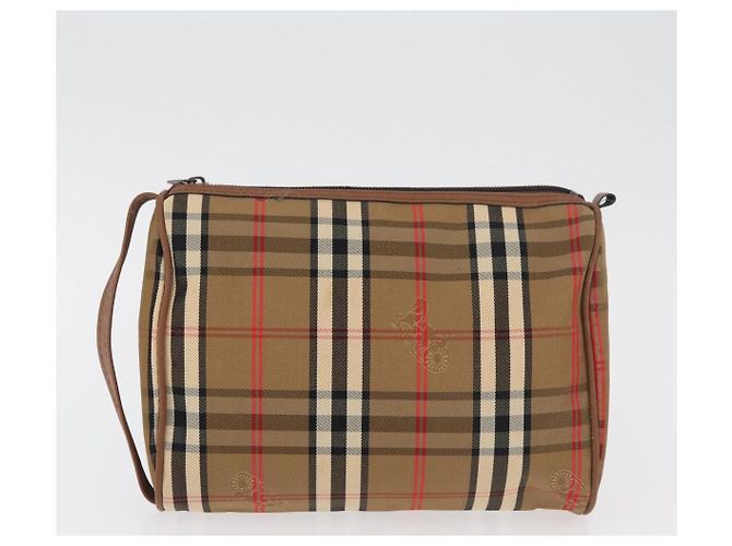Clutch Burberrys Nova Check in tela Set Beige Auth 180194 - vista 9