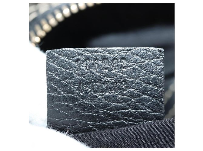 Borsa GUCCI GG Canvas Sherry Line Histeria Nera Oro 186232 Auth 181412V Nero D'oro - vista 11