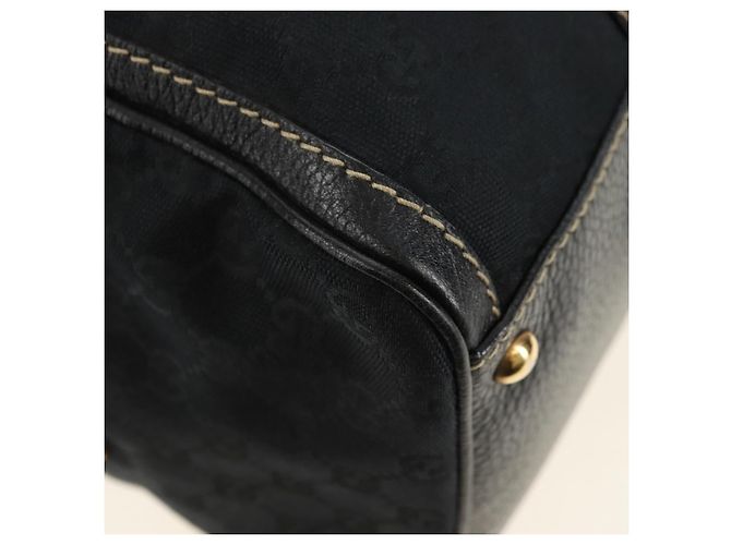 Borsa GUCCI GG Canvas Sherry Line Histeria Nera Oro 186232 Auth 181412V Nero D'oro - vista 16