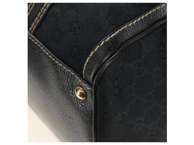 Borsa GUCCI GG Canvas Sherry Line Histeria Nera Oro 186232 Auth 181412V Nero D'oro - vista 17