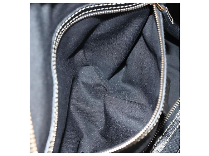 Borsa GUCCI GG Canvas Sherry Line Histeria Nera Oro 186232 Auth 181412V Nero D'oro - vista 27