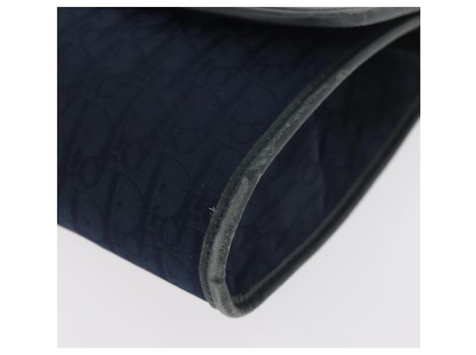 Borsa a tracolla con catena in tela Christian Dior Trotter Navy Gold Auth bs35406 D'oro Blu navy - vista 15