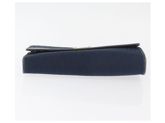 Borsa a tracolla con catena in tela Christian Dior Trotter Navy Gold Auth bs35406 D'oro Blu navy - vista 5