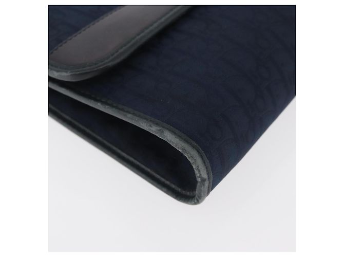 Borsa a tracolla con catena in tela Christian Dior Trotter Navy Gold Auth bs35406 D'oro Blu navy - vista 8