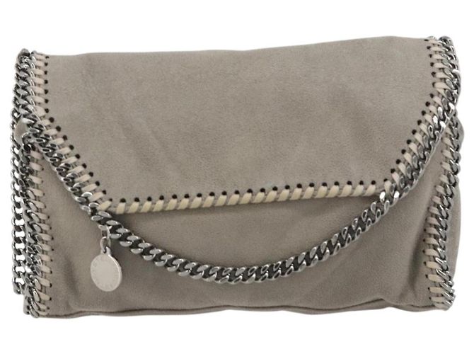 Autre Marque Stella MacCartney Falabella Tasche mit Kette Polyester Grau Silber Auth BA13184 Braun - Ansicht 13