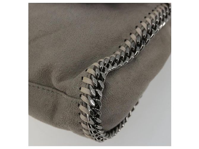 Autre Marque Stella MacCartney Falabella Tasche mit Kette Polyester Grau Silber Auth BA13184 Braun - Ansicht 14
