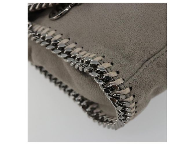 Autre Marque Stella MacCartney Falabella Tasche mit Kette Polyester Grau Silber Auth BA13184 Braun - Ansicht 15