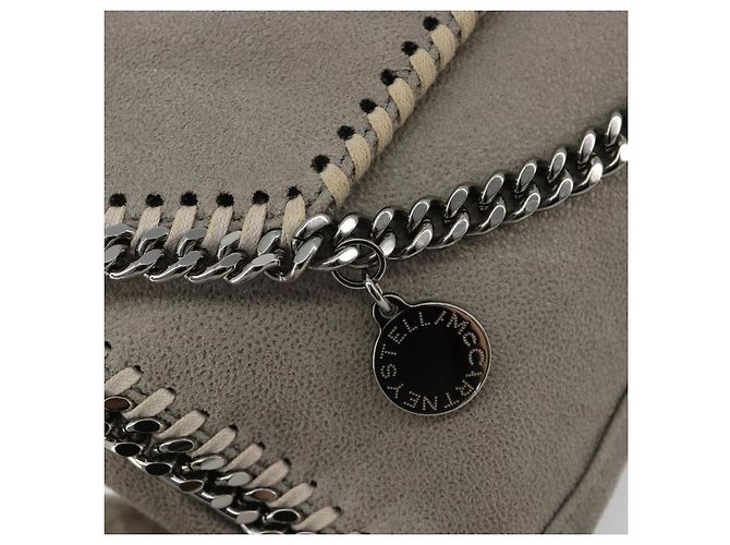 Autre Marque Stella MacCartney Falabella Tasche mit Kette Polyester Grau Silber Auth BA13184 Braun - Ansicht 18