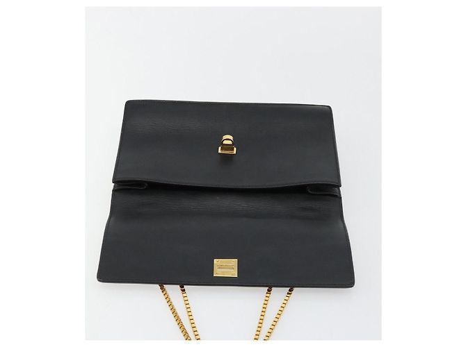 Borsa a Spalla con Catena VERSACE in Pelle Nera e Oro Auth BA13207 Nero D'oro - vista 10