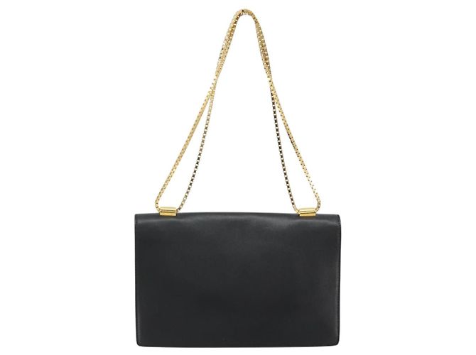 Borsa a Spalla con Catena VERSACE in Pelle Nera e Oro Auth BA13207 Nero D'oro - vista 2