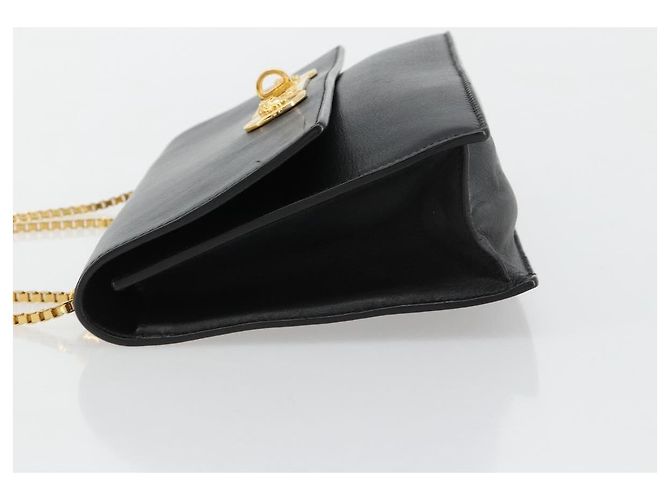 Borsa a Spalla con Catena VERSACE in Pelle Nera e Oro Auth BA13207 Nero D'oro - vista 4