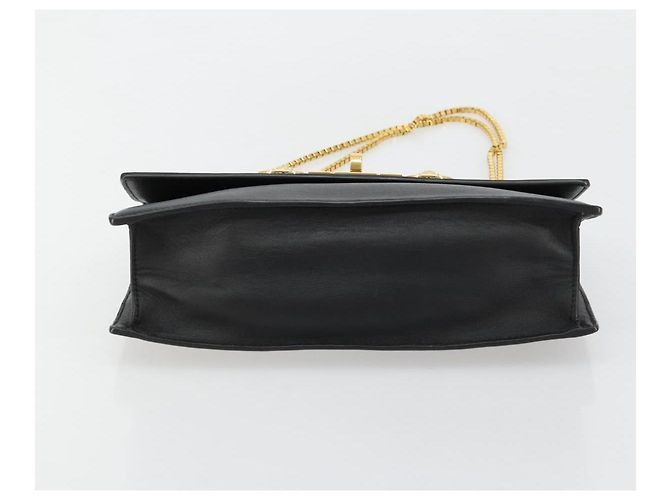 Borsa a Spalla con Catena VERSACE in Pelle Nera e Oro Auth BA13207 Nero D'oro - vista 5