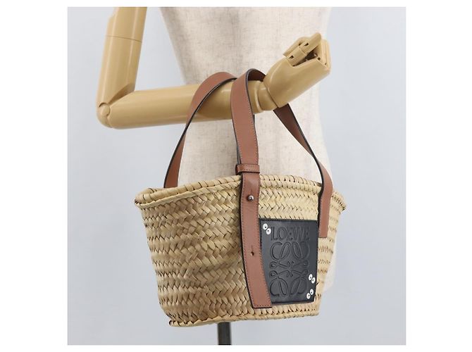 LOEWE Studio Ghibli My Neighbor Totoro Pitch Black Basket Small Auth 167381SAM Beige - vista 20