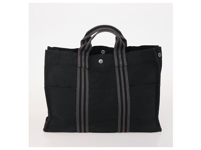 Hermès Borsa Fourre Tout HERMES Cotton 4 Set White Black Red Auth 176443 Nero Bianco Rosso - vista 15