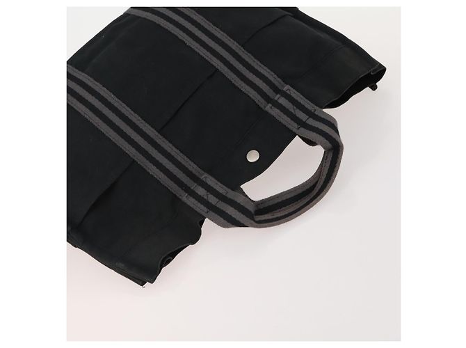 Hermès Borsa Fourre Tout HERMES Cotton 4 Set White Black Red Auth 176443 Nero Bianco Rosso - vista 17