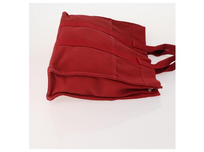 Hermès Borsa Fourre Tout HERMES Cotton 4 Set White Black Red Auth 176443 Nero Bianco Rosso - vista 4