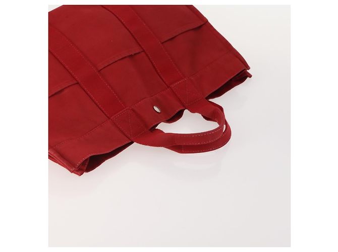 Hermès Borsa Fourre Tout HERMES Cotton 4 Set White Black Red Auth 176443 Nero Bianco Rosso - vista 5