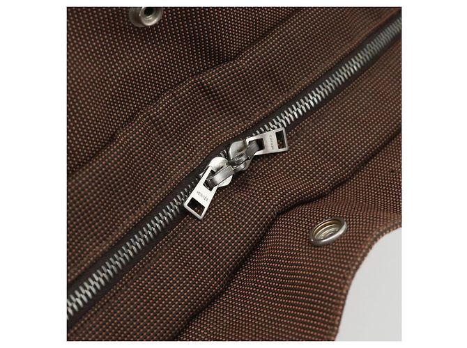 Hermès Bolso HERMES Fourre Tout MM Canvas Marrón Plata Auth 181710 Castaño - vista 17