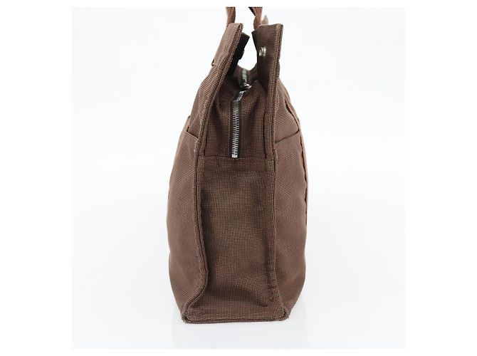 Hermès Bolso HERMES Fourre Tout MM Canvas Marrón Plata Auth 181710 Castaño - vista 3