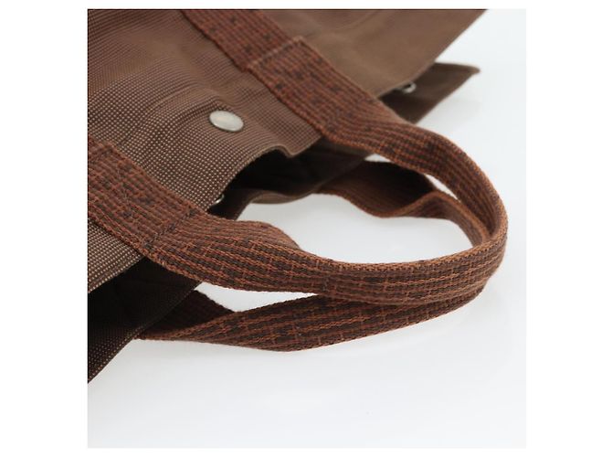 Hermès Bolso HERMES Fourre Tout MM Canvas Marrón Plata Auth 181710 Castaño - vista 7