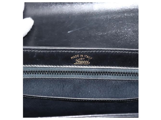 Borsa a Spalla GUCCI Web Sherry Line Pelle Nero Oro Rosso Auth 182780A D'oro - vista 12