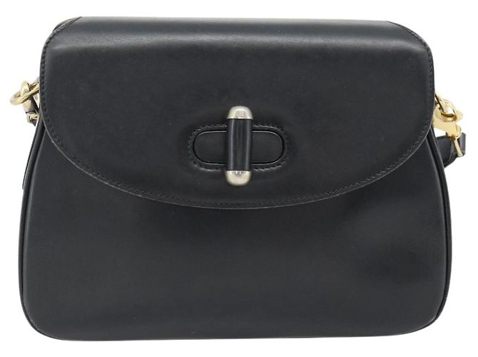 Borsa a Spalla GUCCI Web Sherry Line Pelle Nero Oro Rosso Auth 182780A D'oro - vista 13