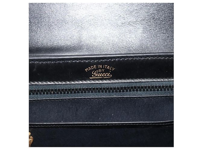 Borsa a Spalla GUCCI Web Sherry Line Pelle Nero Oro Rosso Auth 182780A D'oro - vista 18