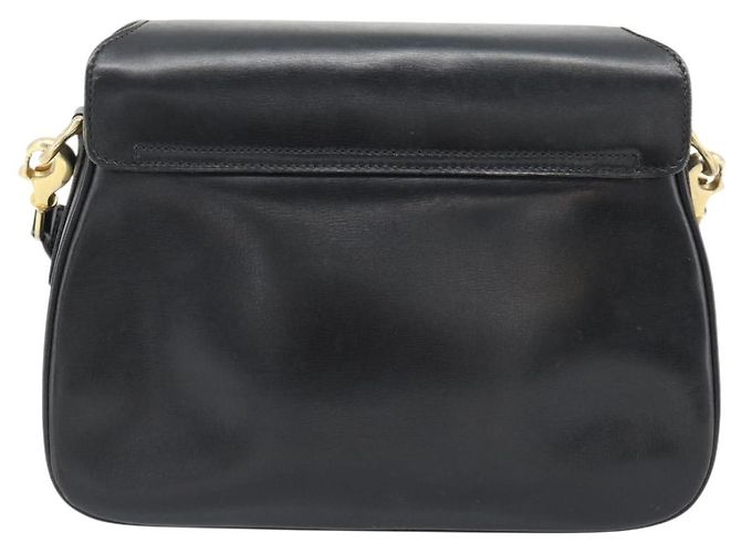 Borsa a Spalla GUCCI Web Sherry Line Pelle Nero Oro Rosso Auth 182780A D'oro - vista 2