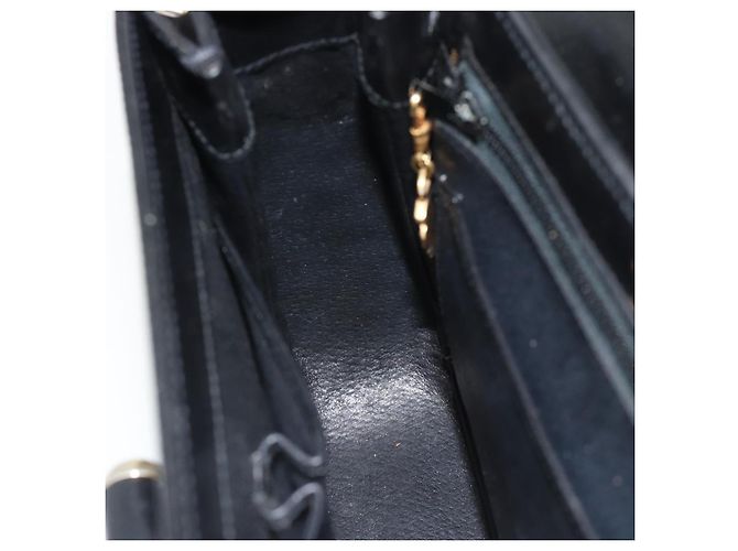 Borsa a Spalla GUCCI Web Sherry Line Pelle Nero Oro Rosso Auth 182780A D'oro - vista 20