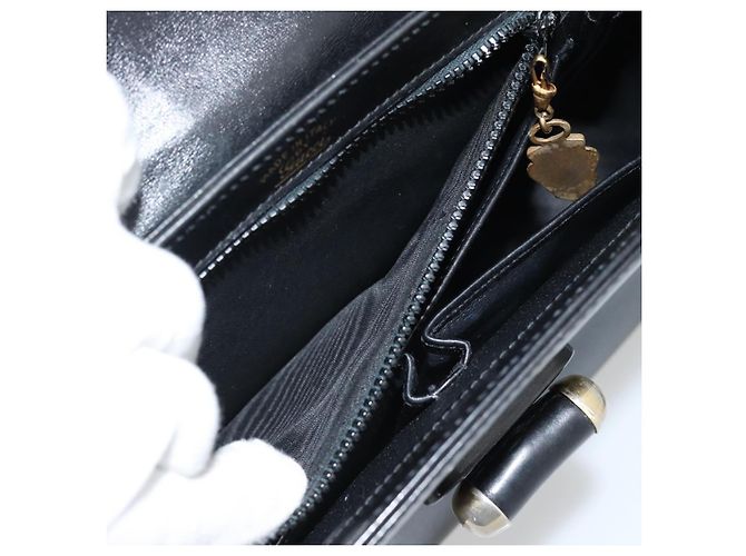 Borsa a Spalla GUCCI Web Sherry Line Pelle Nero Oro Rosso Auth 182780A D'oro - vista 22