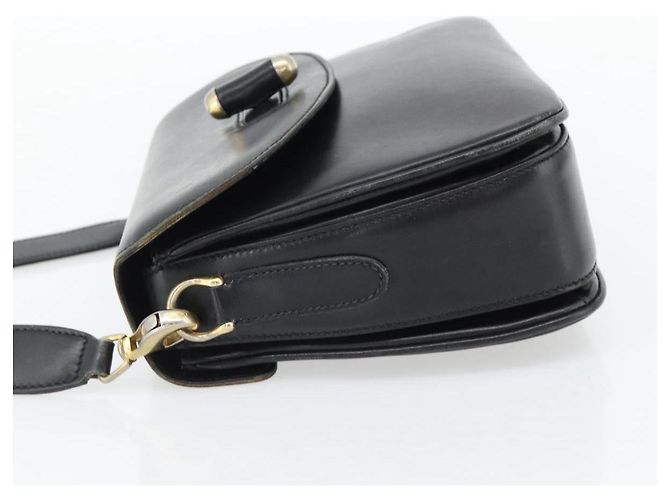 Borsa a Spalla GUCCI Web Sherry Line Pelle Nero Oro Rosso Auth 182780A D'oro - vista 3