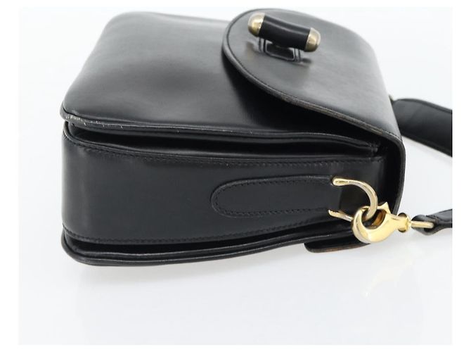 Borsa a Spalla GUCCI Web Sherry Line Pelle Nero Oro Rosso Auth 182780A D'oro - vista 4