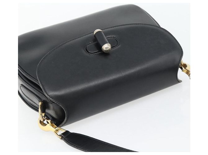 Borsa a Spalla GUCCI Web Sherry Line Pelle Nero Oro Rosso Auth 182780A D'oro - vista 6