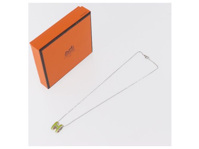 Hermès Collana HERMES Pop Ash H in metallo Argento Autentica 182551M - vista 15